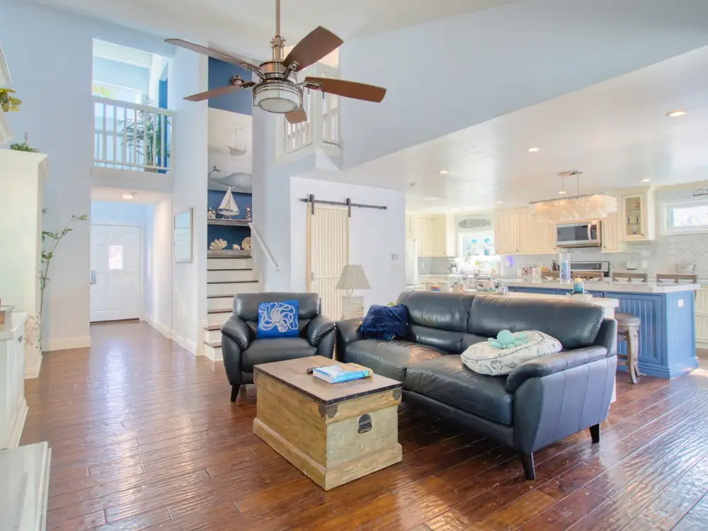 Open plan living and kitchen in a small unit